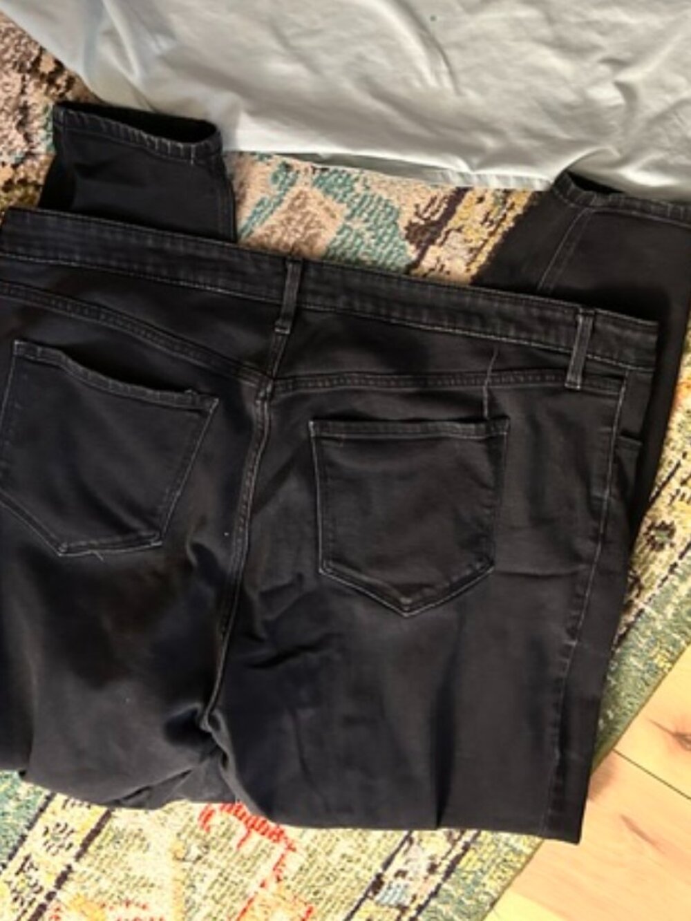 size 22  long tall plus sized stretch black jeans  twenty two denim pants womens